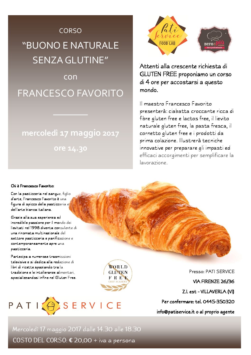 Gluten free BUONO E NATURALE SENZA GLUTINE / 17 MAGGIO 2017 A VILLAVERLA  - Corsi & Eventi - Francesco Favorito